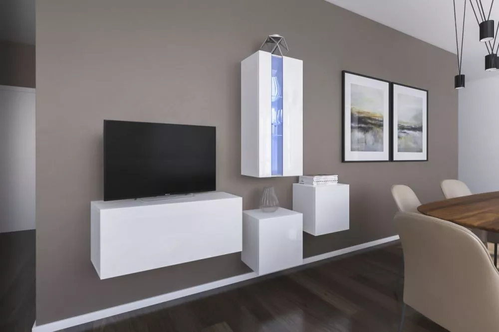 Sekcija Next 293 ar LED · Balts · 197 × 35 × 171 cm