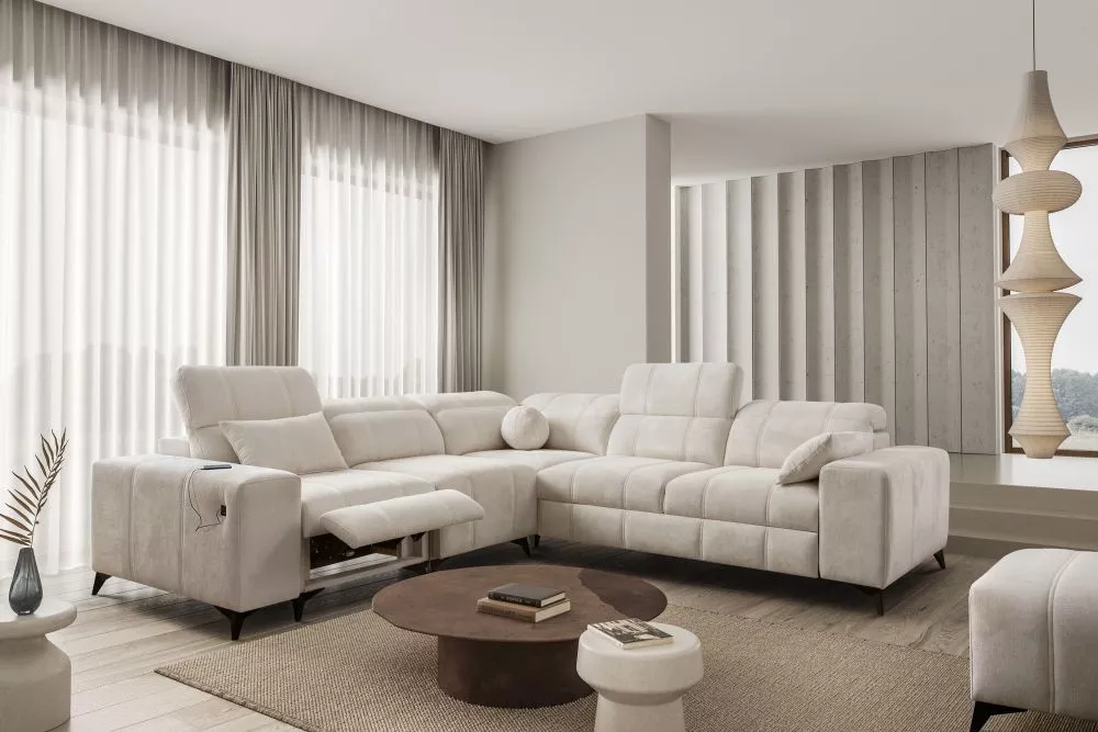 Dīvāns Dafne 3 Mix Standard · Gaiši bēšs · 276 × 276 × 77 cm