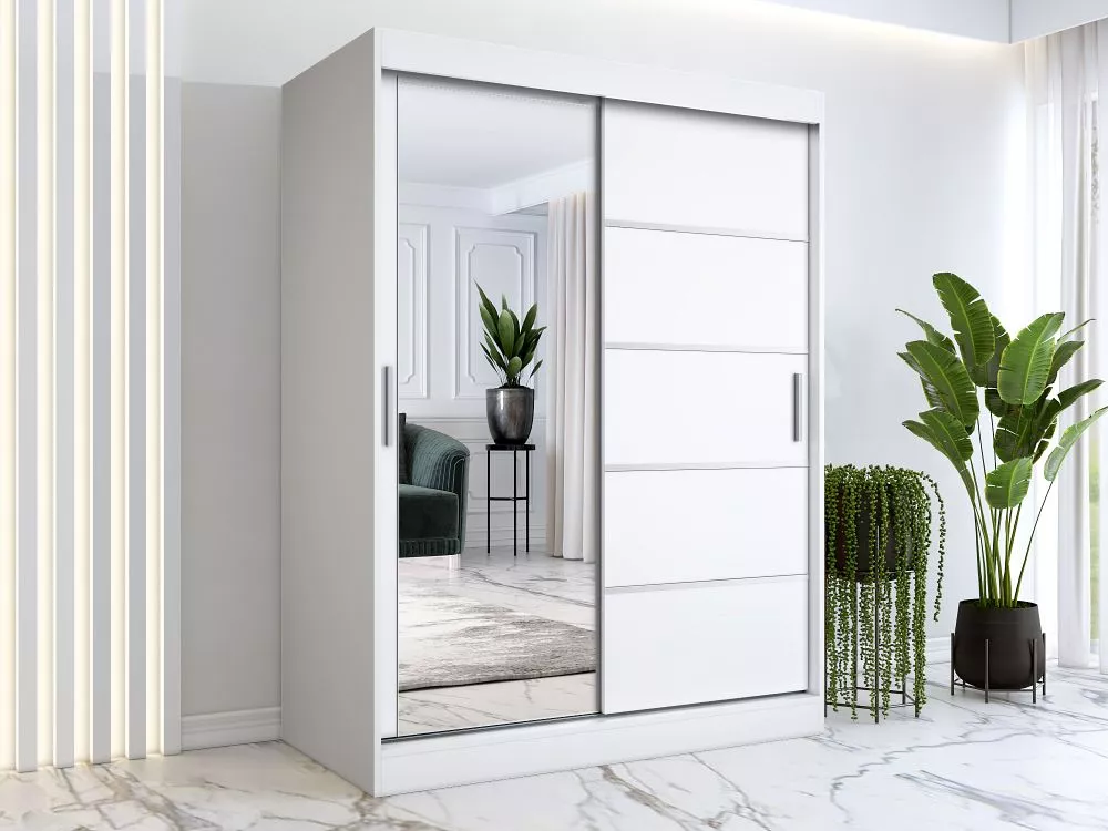Skapis Ralf Mirror · Balts · 150 × 60 × 200 cm