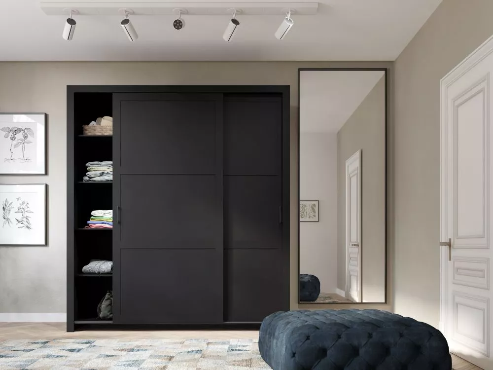 Skapis Frama Black · Melna · 185 × 60 × 206 cm
