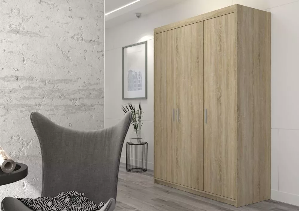 Skapis Elena 3D · Sonoma · 133 × 53 × 190.5 cm