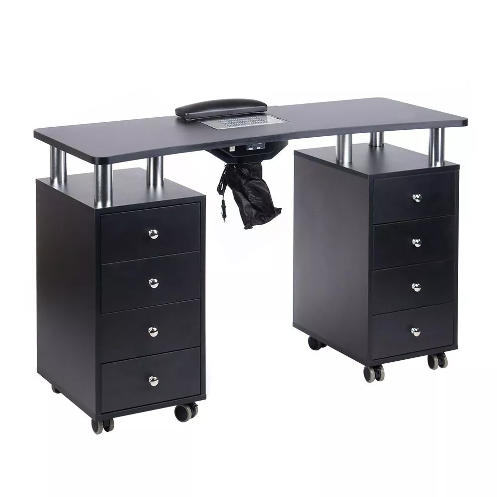 Kosmētikas galds BD-3425+P · Melns · 120 × 75.5 × 47 cm