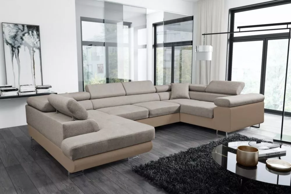 Dīvāns Antos Bis standard · Bēšs + bēšs · 202 × 340 × 90 cm