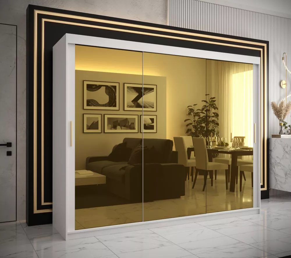 Skapis Golden T3 · Balts · 250 × 62 × 200 cm