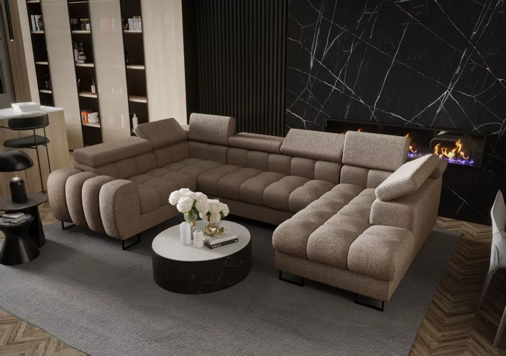 Dīvāns Aspen Max 2 Standard · Kapučino · 195 × 350 × 74 cm