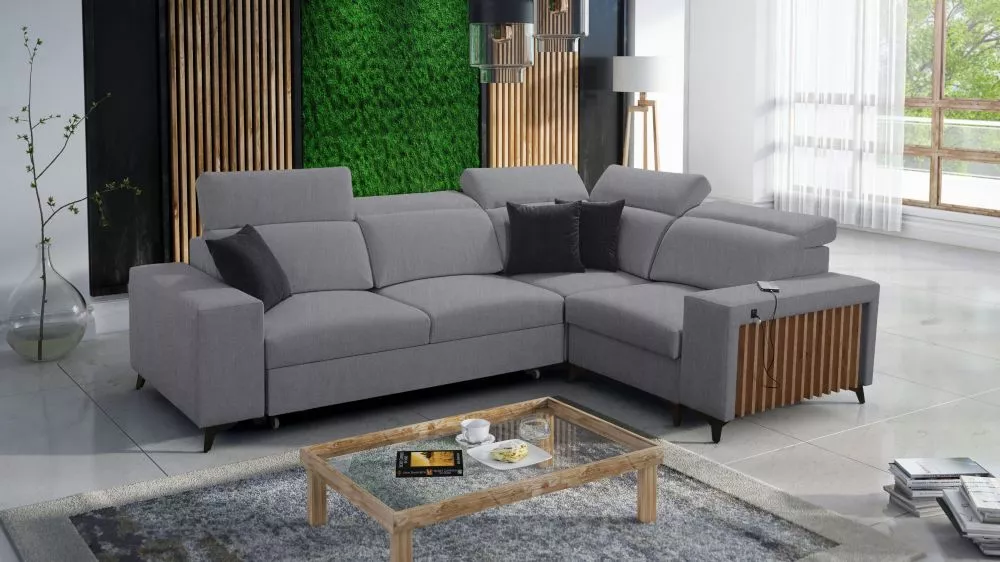 Dīvāns Bartone 2 Standard · Pelēks · 203 × 283 × 83 cm