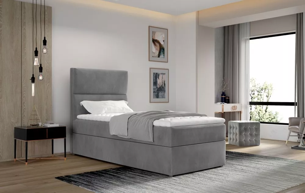 Gulta Arco 90x200 Boxspring Standard Guļamvietas platums: 90 cm, Guļamvietas garums: 200 cm, · Gaiši pelēks · 90 × 210 ×