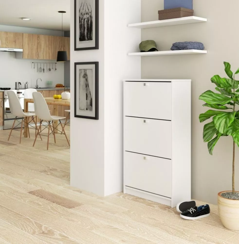 Apavu plaukts 3U Gloss Korpusa krāsa: balts, · 60 × 113 × 29 cm