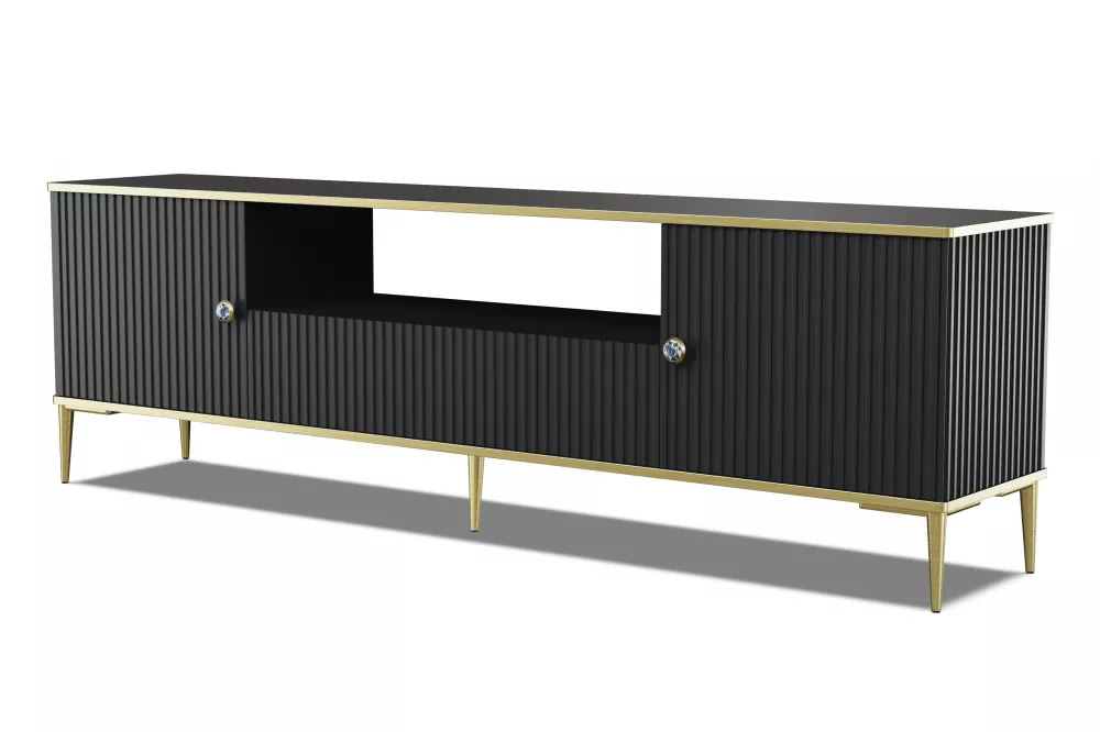 TV tumba Petra RTV · Melns · 180 × 35 × 55 cm