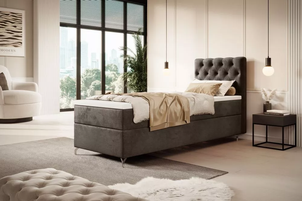Gulta Chester 80/90 Bonell Boxspring Standard Guļamvietas platums: 90 cm, Guļamvietas garums: 200 cm, · Brūns · 90 × 208
