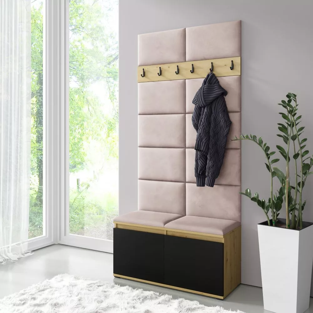 Apavu plaukts Emi 1 Trinity Korpusa krāsa: ozols artisan + melns, · 100 × 215 × 40 cm