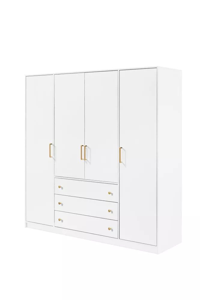 Skapis Retro D4 · Balts · 196 × 57.5 × 200 cm