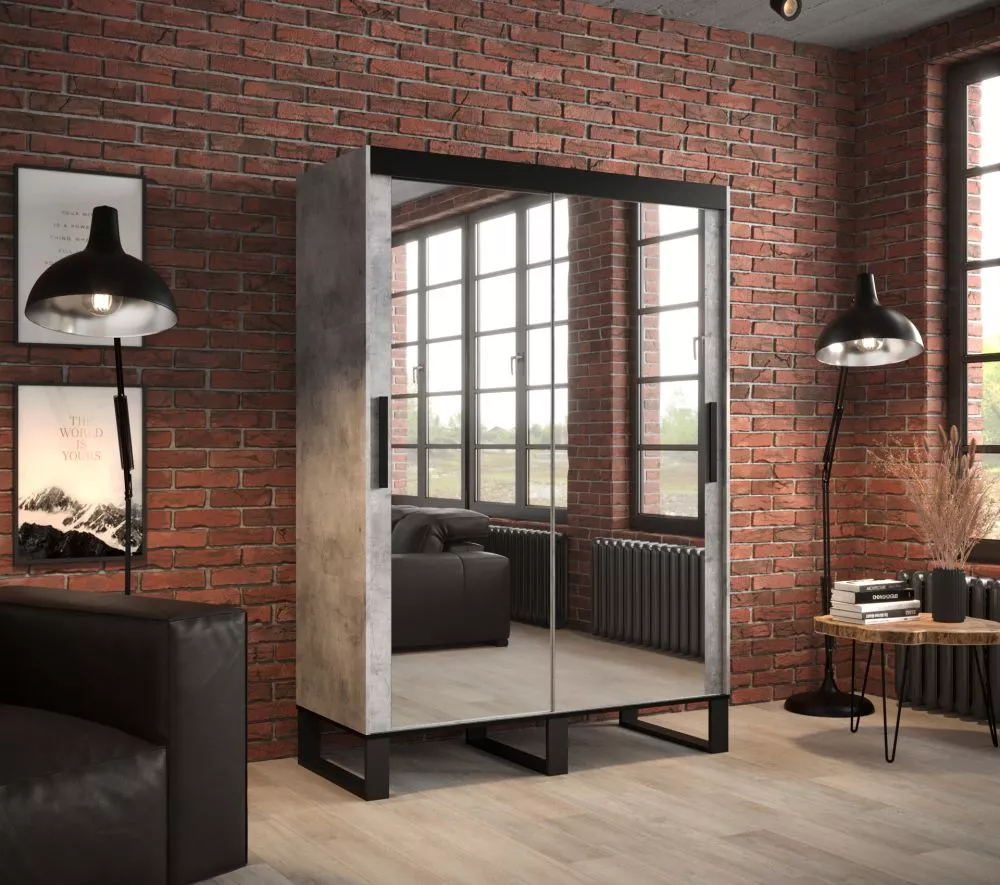 Skapis Loft T3 · Betons · 150 × 62 × 212 cm
