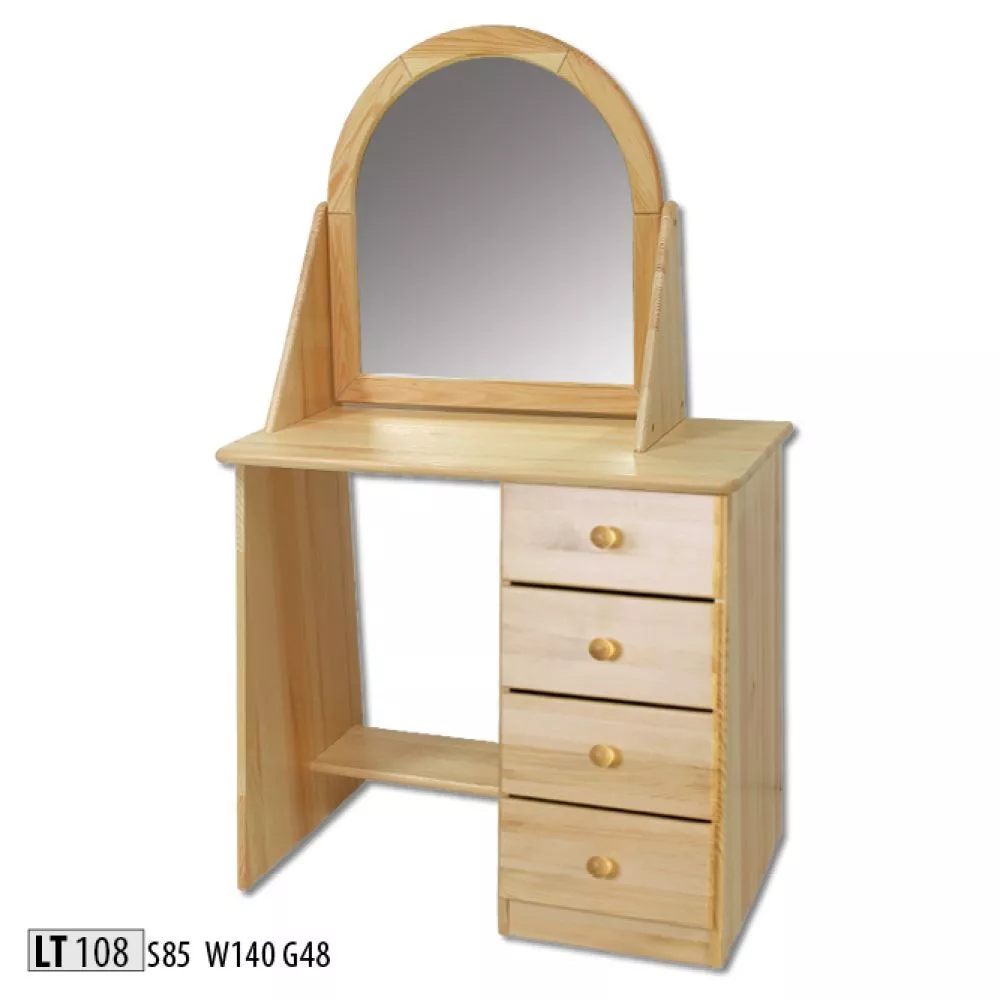 Kosmētikas galds LT 108 · Priede · 85 × 140 × 48 cm