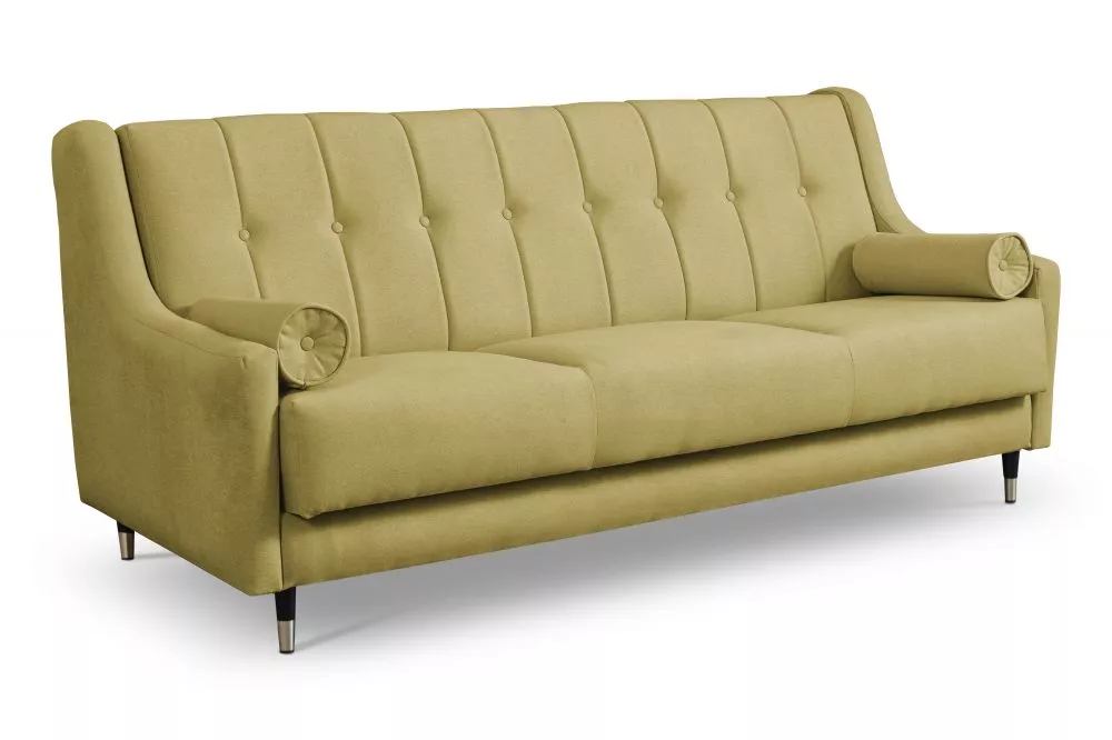 Dīvāns Platon 3S Black Standard · Dzeltens · 94 × 205 × 91 cm