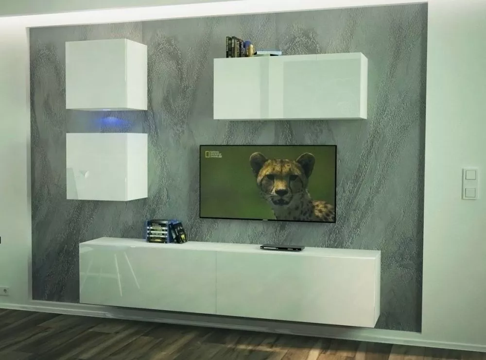 Sekcija Next 269 ar LED · Balts · 207 × 35 × 195 cm