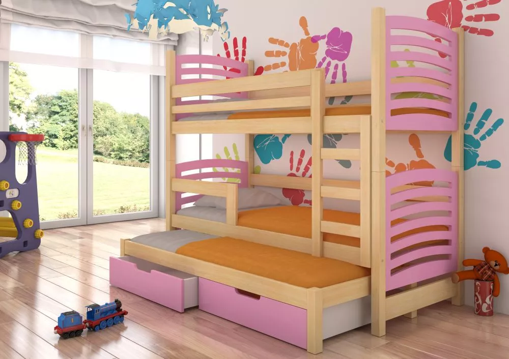 Bērnu gulta Soria ar stelāžām Kāpņu puse: Pa labi, Guļamvietas platums: 75 cm, Guļamvietas garums: 180 cm, · 81 × 188 × 