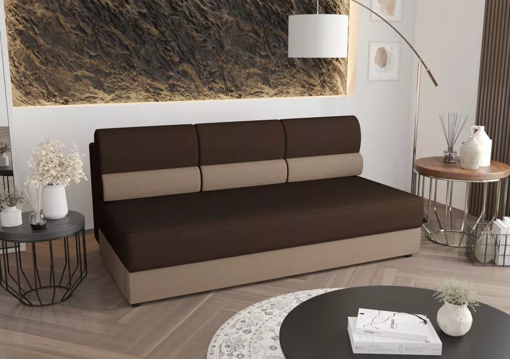Dīvāns Rebi 3S Standard · Brūns + bēšs · 80 × 190 × 78 cm