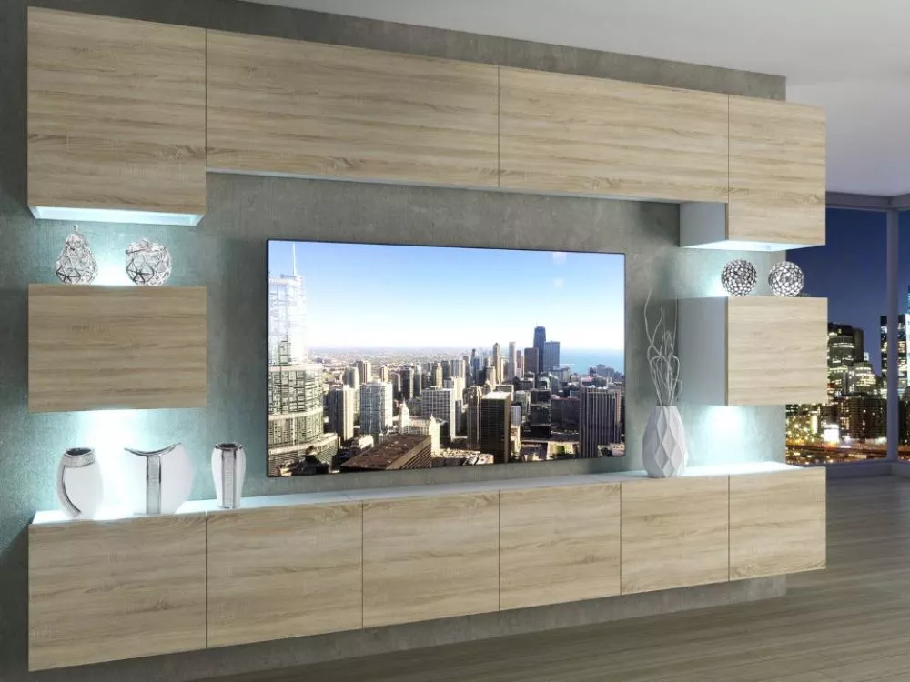 Sekcija Imperium 3 ar LED Korpusa krāsa: balts, · 300 × 36 cm