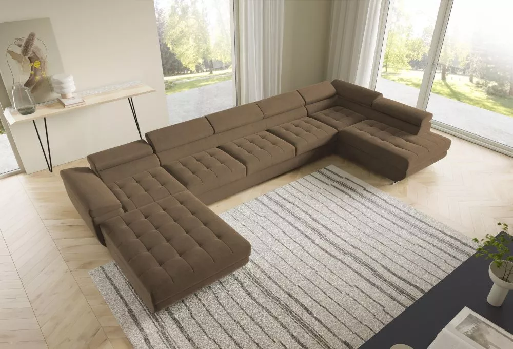Dīvāns Corner Benjamin 275 U XL standard · Brūns · 202 × 405 × 90 cm