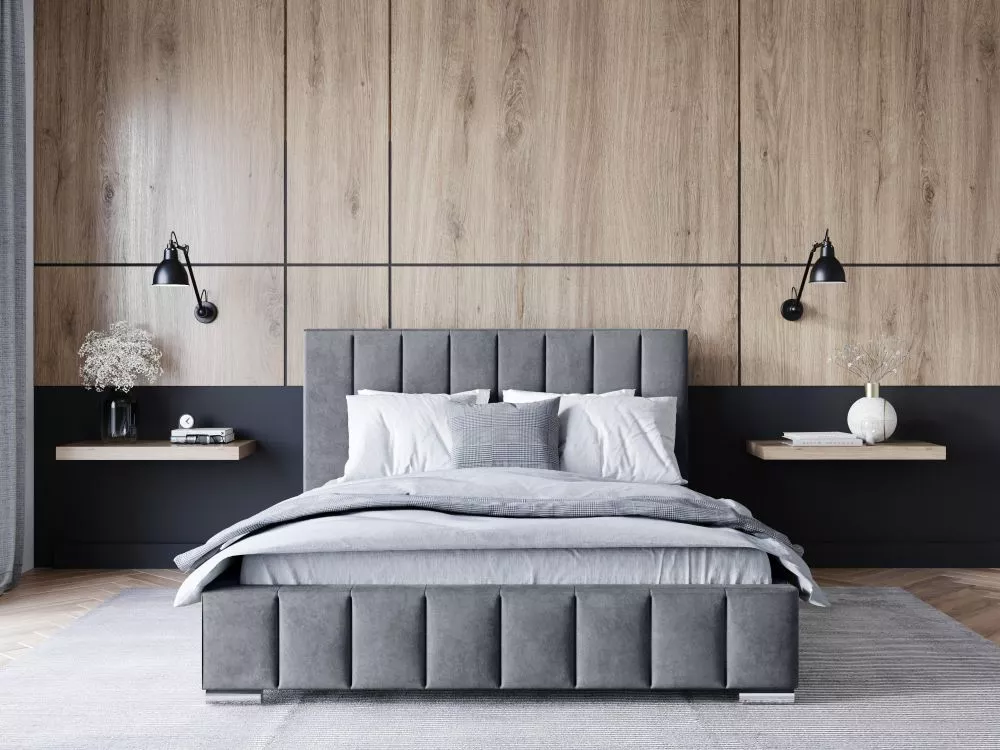 Gulta Adele Standard ar stelāžu Guļamvietas platums: 140 cm, Guļamvietas garums: 200 cm, stelāžas tips: koka, · Tumši pe