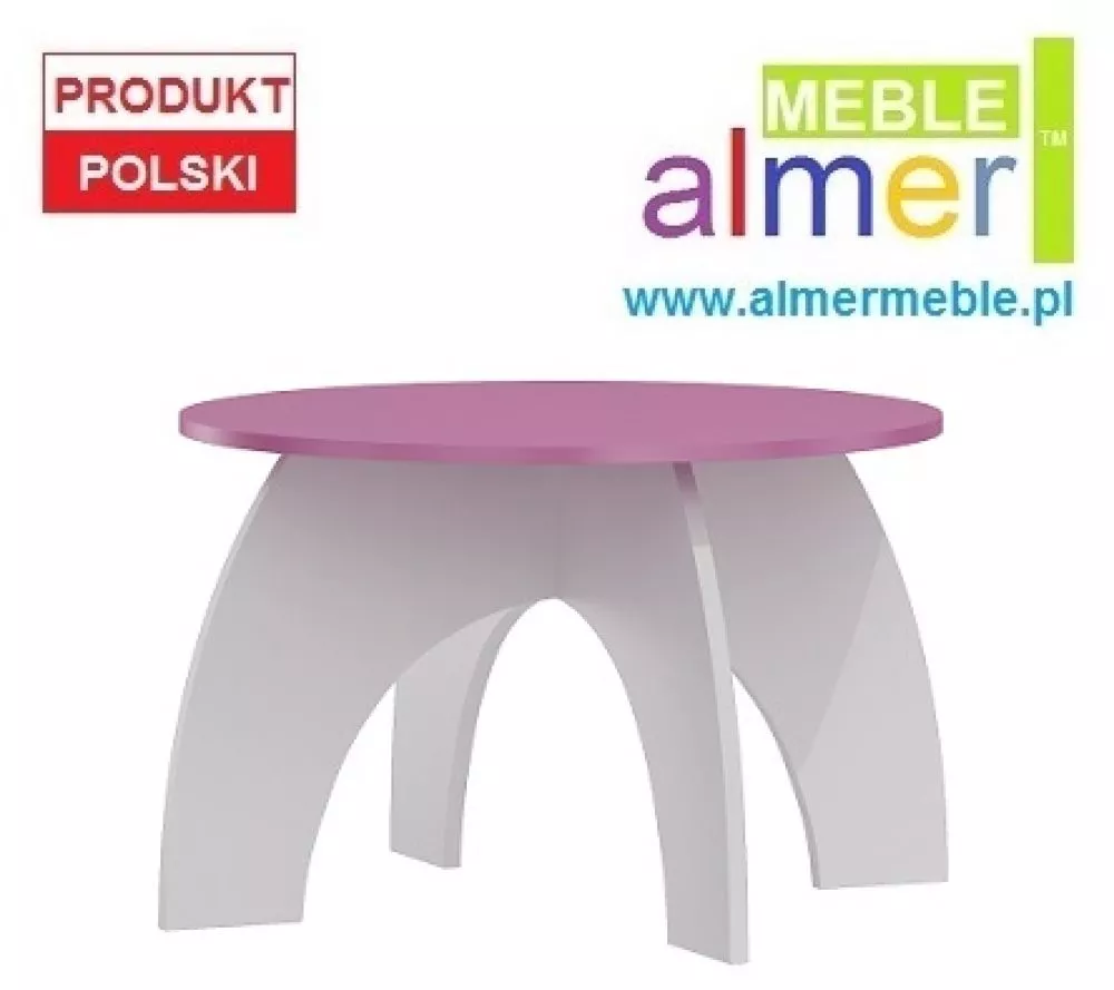 Galdiņš Maja 29 Materiāls: LKSP + finieris + PVH, Korpusa krāsa: balts, Elementu krāsa: rozā, · 70 × 50 × 70 cm