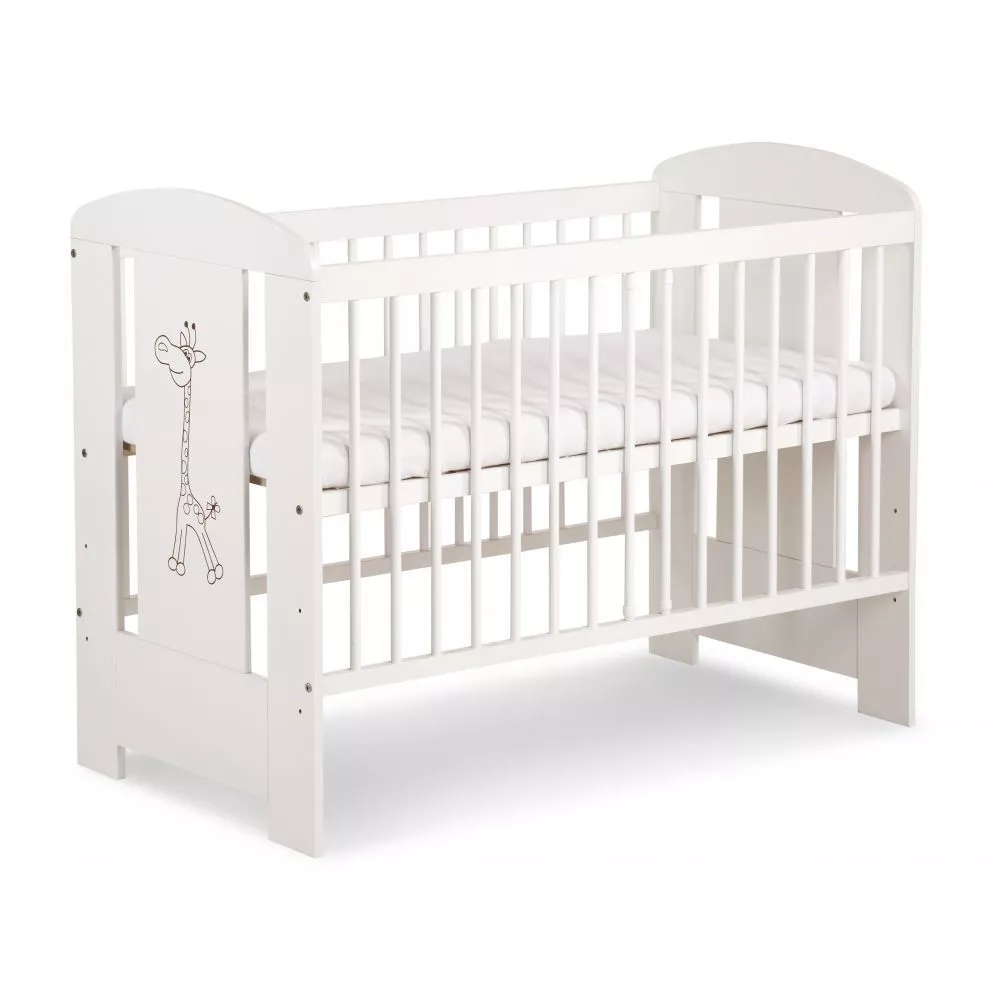 Bērnu gultiņa Safari 1 60x120 žirafe balts ar stelāžu Guļamvietas platums: 60 cm, Guļamvietas garums: 120 cm, · Balts · 