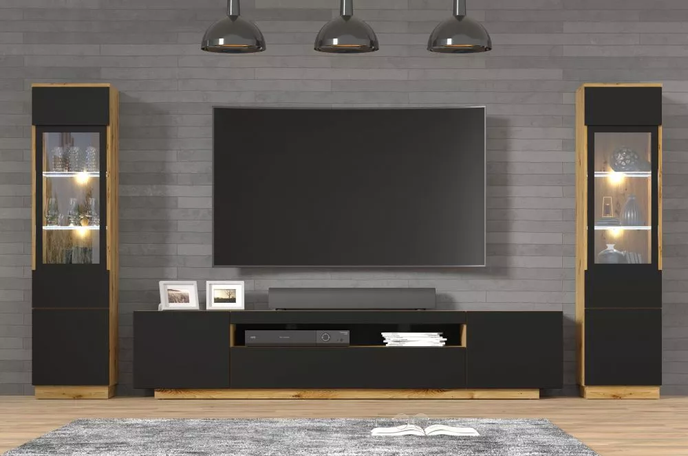 Sekcija Aura 2 ar LED Korpusa krāsa: ozols artisan, · 37 cm