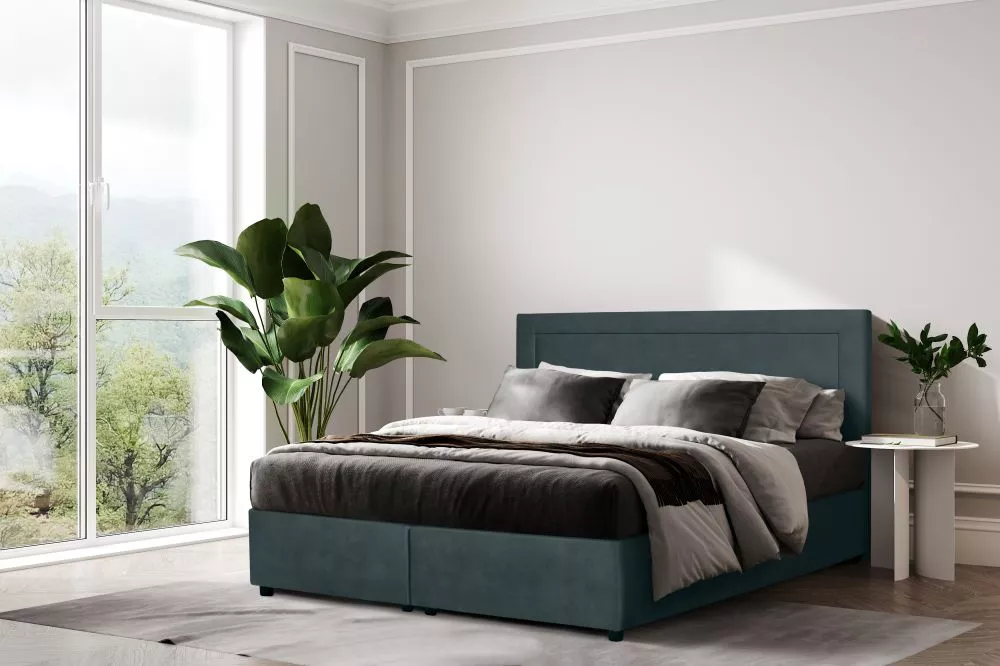 Gulta Rimini 2 Boxspring Standard Guļamvietas platums: 180 cm, Guļamvietas garums: 200 cm, · tumšs tirkīzs · 180 × 210 ×