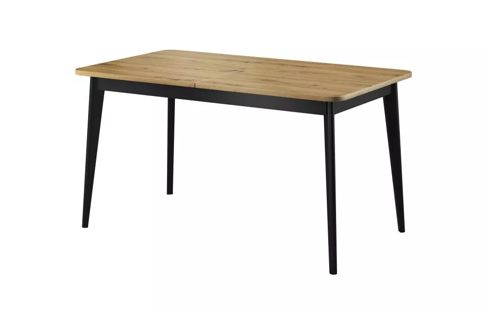 Galds Nordi ST140 · Ozols artisan + melns · 140 × 75 × 80 cm