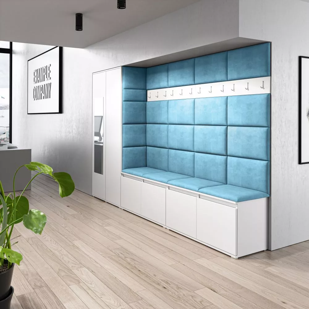 Apavu plaukts Emi 9 Trinity Korpusa krāsa: balts, · 290 × 185 × 40 cm