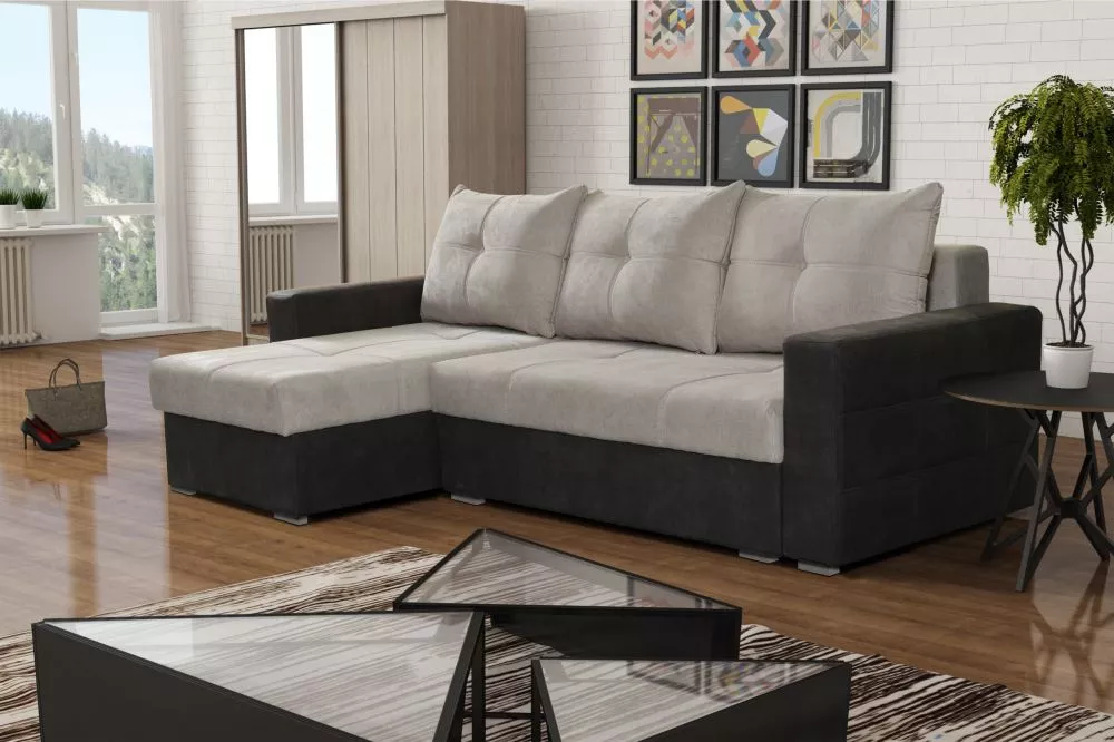 Dīvāns Denver Relax standard · Bēšs + melns · 149 × 243 × 73 cm