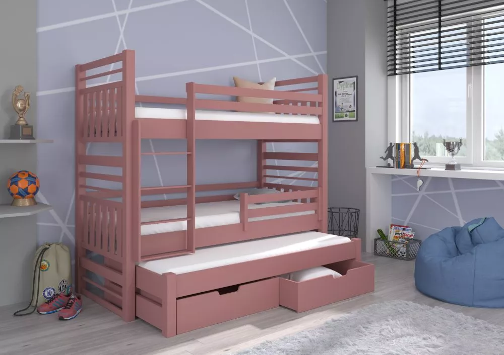 Bērnu gulta Hipolit ar stelāžām Kāpņu puse: Pa labi, Guļamvietas platums: 80 cm, Guļamvietas garums: 180 cm, · 87 × 190 