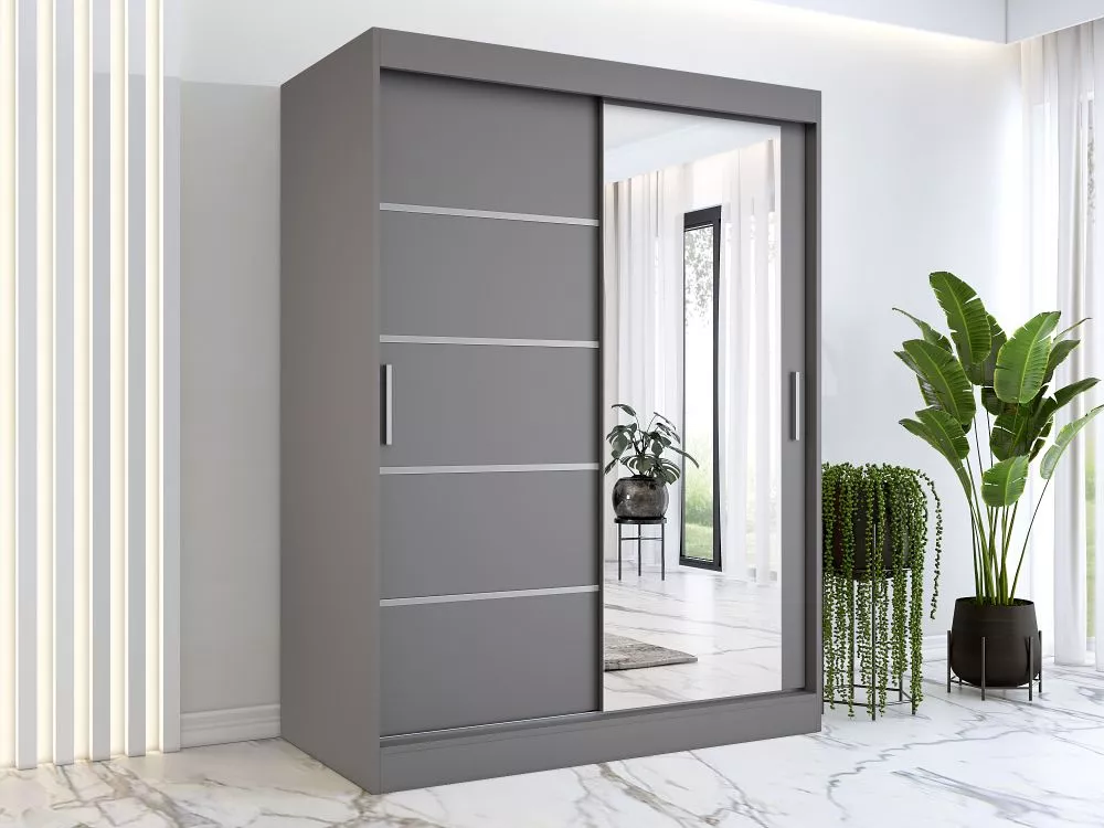 Skapis Pepe Mirror · Antracīts · 150 × 60 × 200 cm