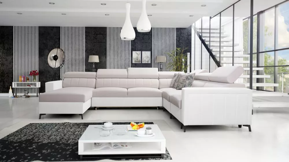 Dīvāns Baltico 7 Standard · Krēma + balts · 274 × 351 × 83 cm