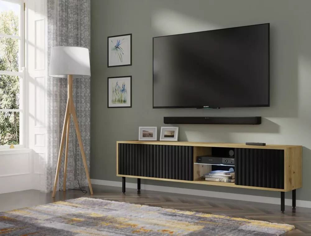 TV tumba Mita ar LED · 156 × 31 × 46 cm