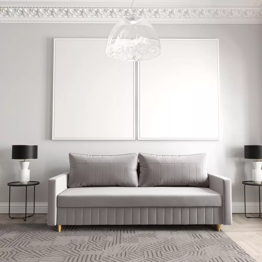 Dīvāns Marco S Standard · Gaiši pelēks · 92 × 217 × 95 cm