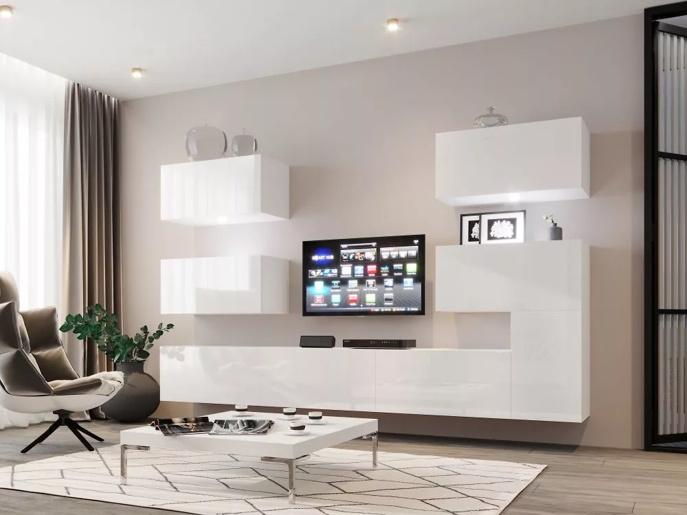 Sekcija Box 60 ar LED · Balts · 298 × 38 cm