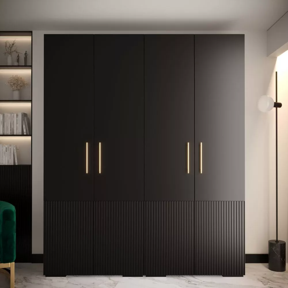 Skapis Manhattan Ryfel 3 · Melna · 200 × 47 × 236.7 cm