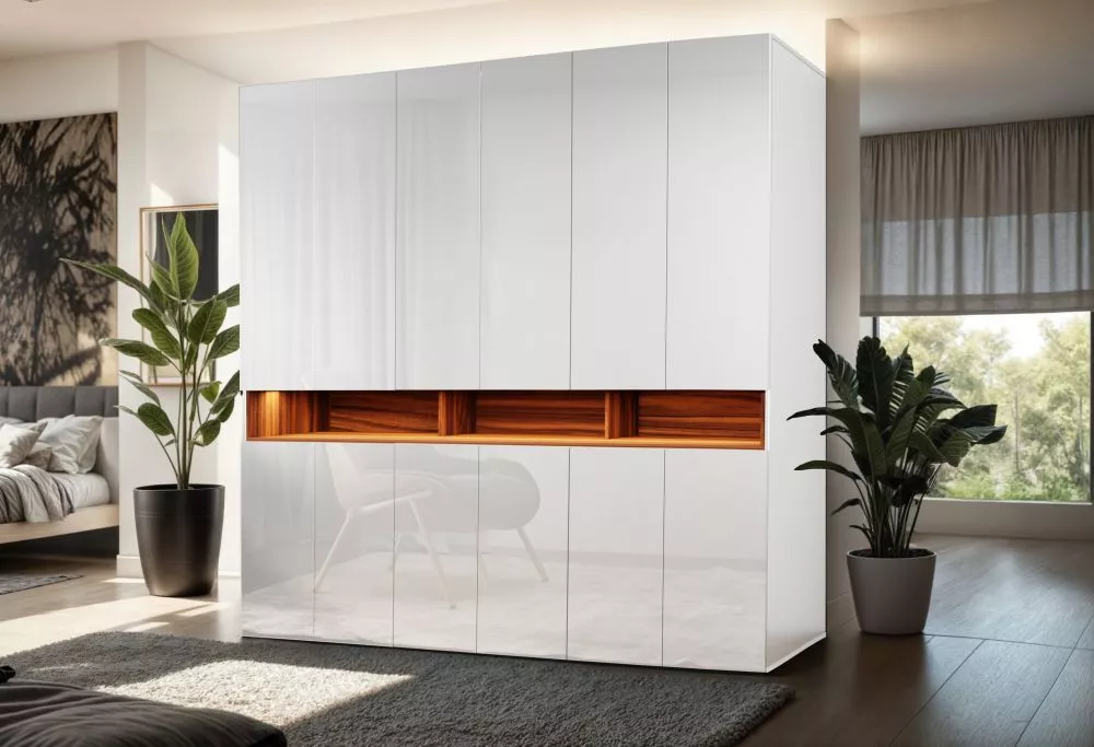 Skapis Laura 240 ar LED · Balts · 240 × 60 × 240 cm