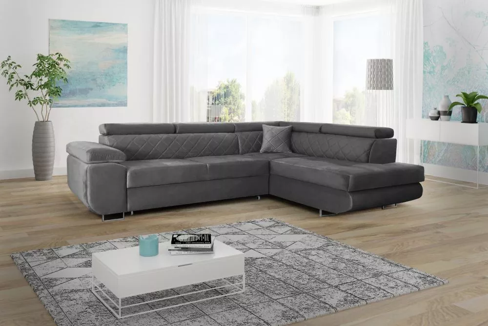 Dīvāns Laguna standard · Grafīts · 202 × 275 × 85 cm
