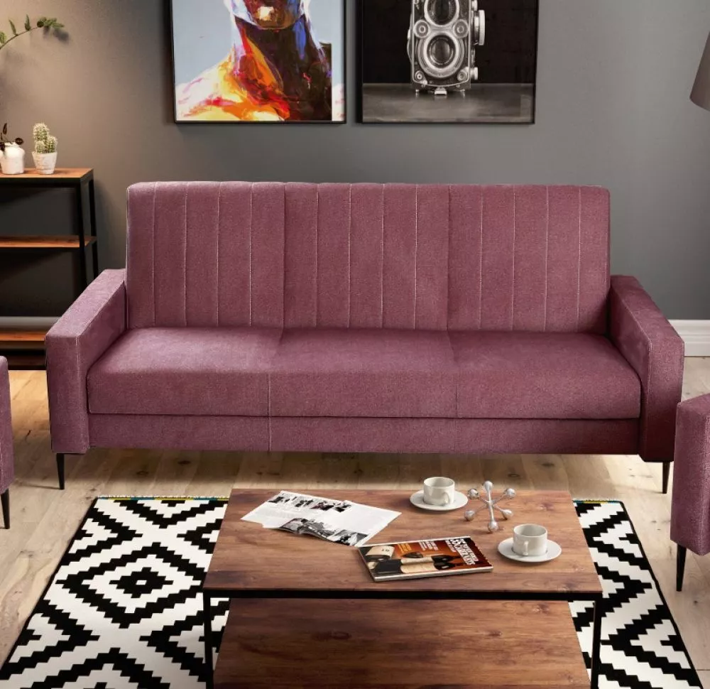Dīvāns Toronto 3S Standard · Violets · 86 × 226 × 98 cm