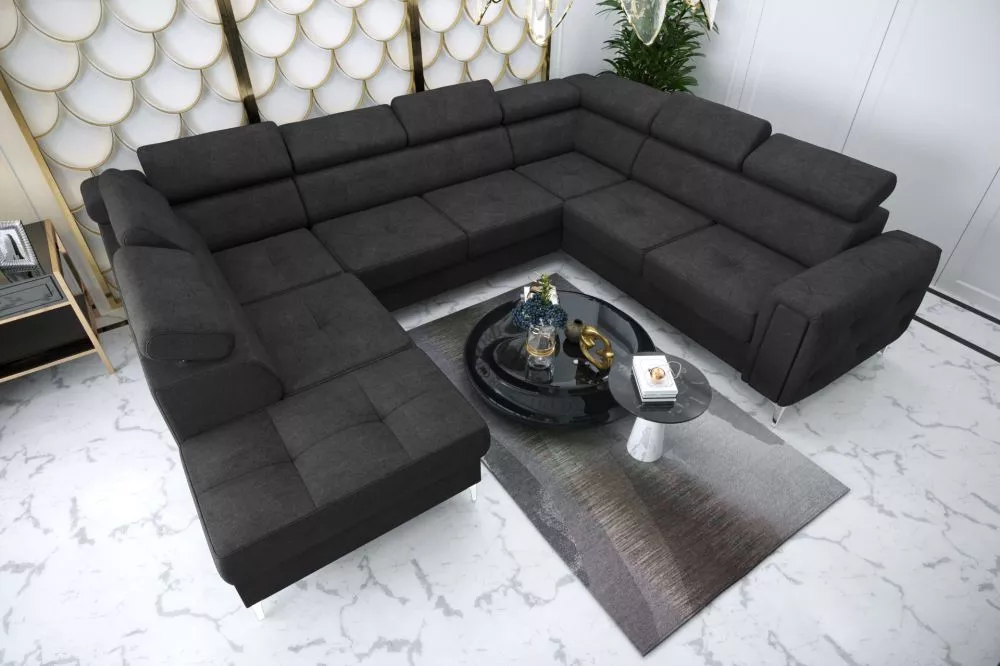 Dīvāns Orion Max 1 standard · Melns · 255 × 350 × 78 cm