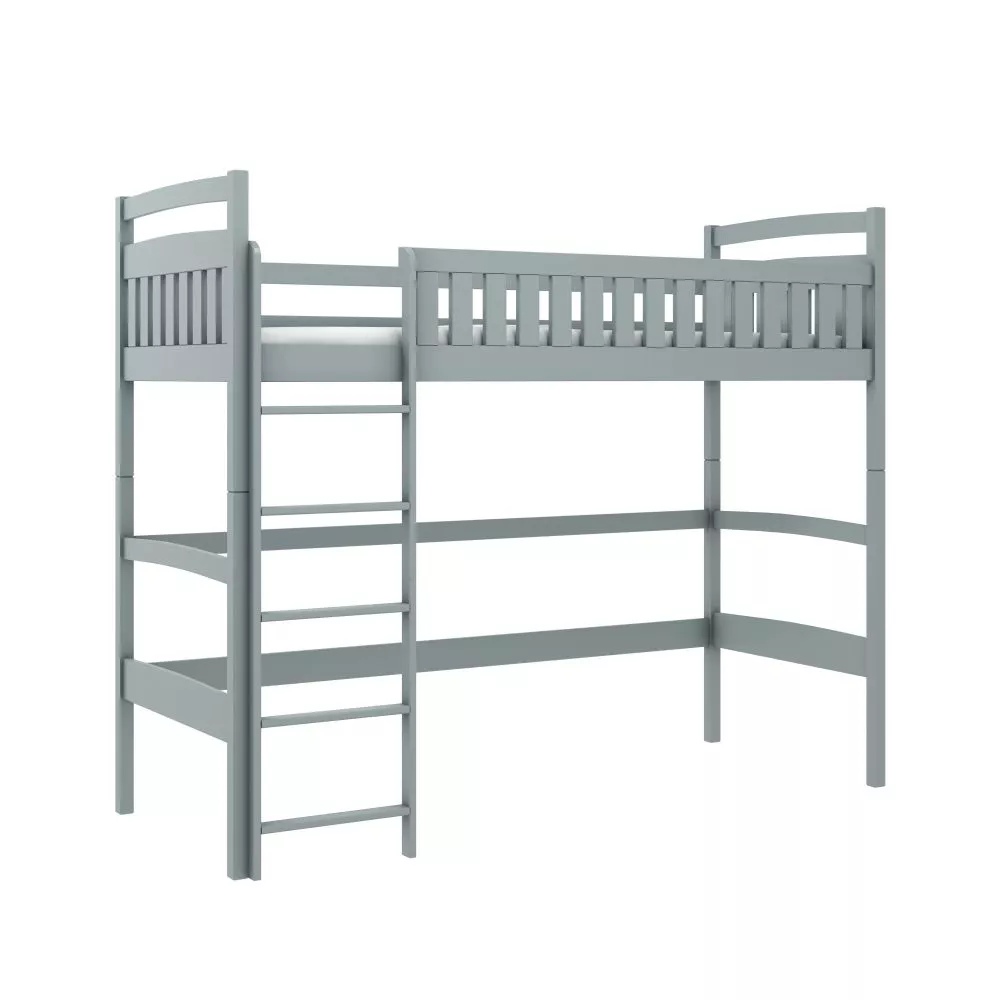 Bērnu gulta Mia S ar stelāžu Guļamvietas platums: 80 cm, Guļamvietas garums: 160 cm, · Pelēks · 87 × 168 × 174 cm