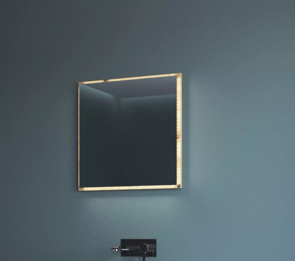 spogulis Aviola L-60 ar LED · Ozols artisan · 60 × 3.5 × 60 cm