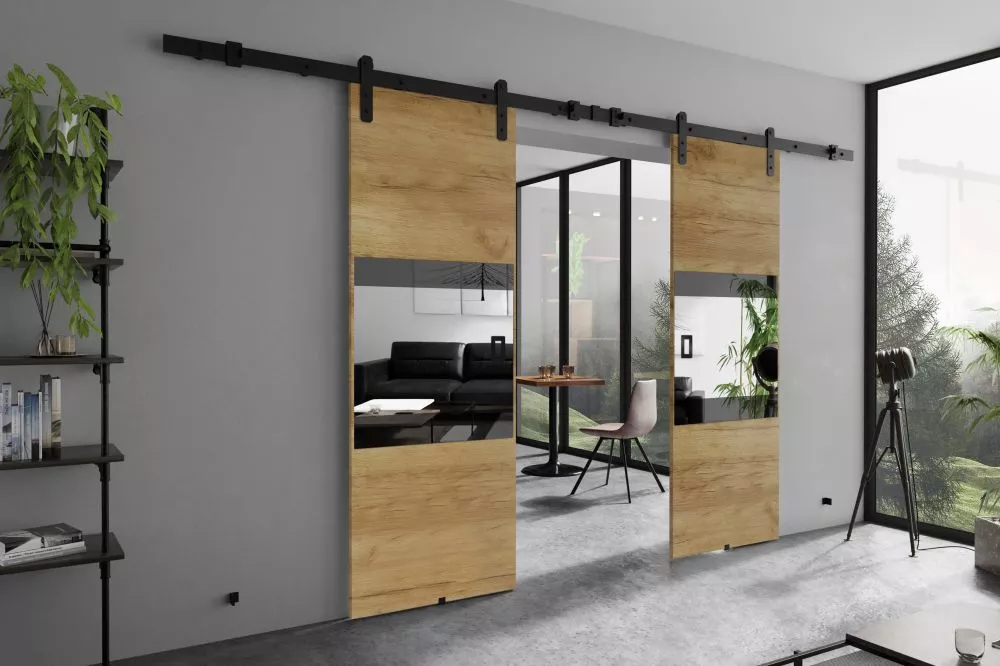 Bīdāmās durvis Mia Loft Duo · Ozols craft zelts · 152 × 205 cm