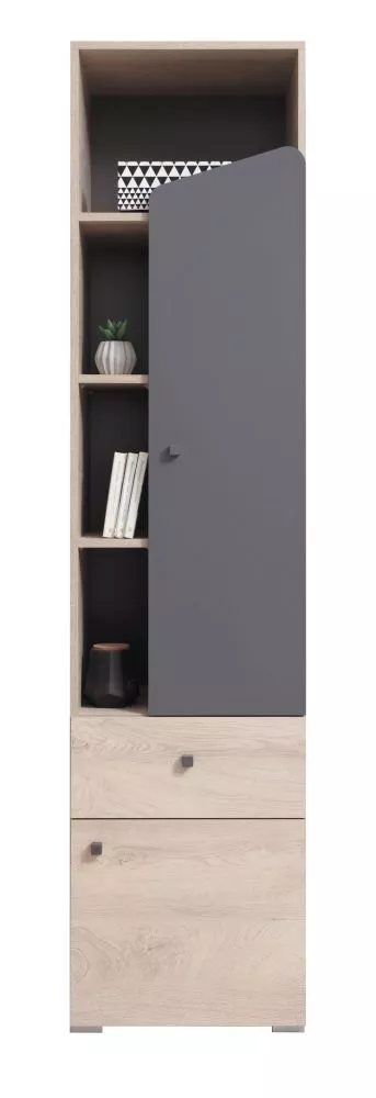 Sekcija Delta DL4 · Ozols + antracīts · 45 × 40 × 190 cm