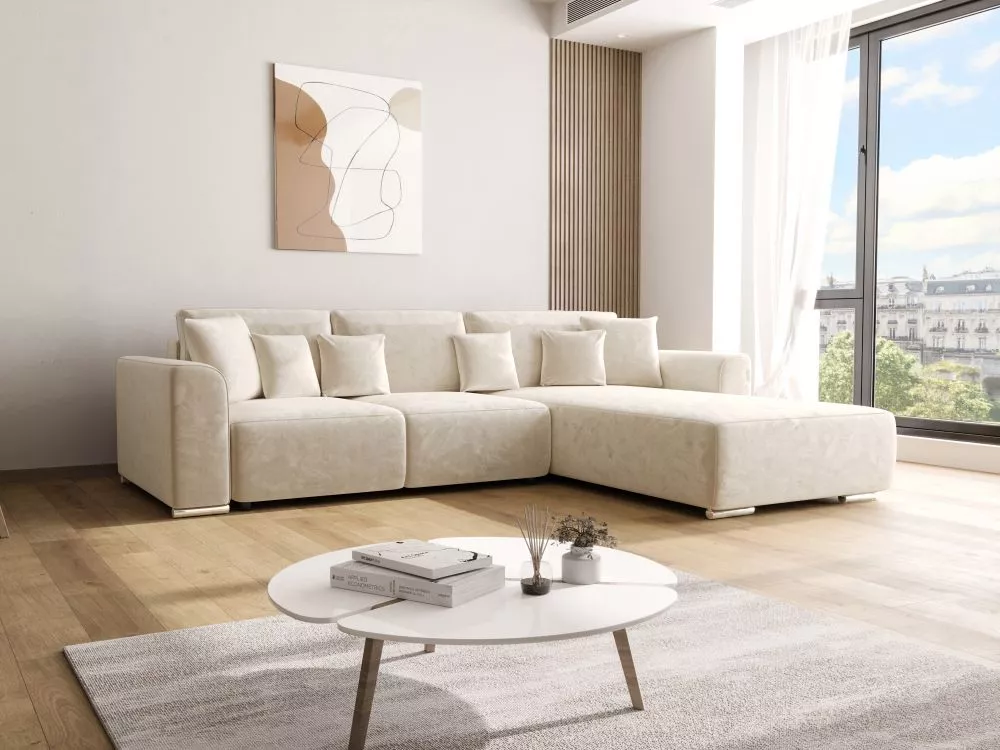 Dīvāns Gusto L Standard · Krēma · 195 × 293 × 67 cm