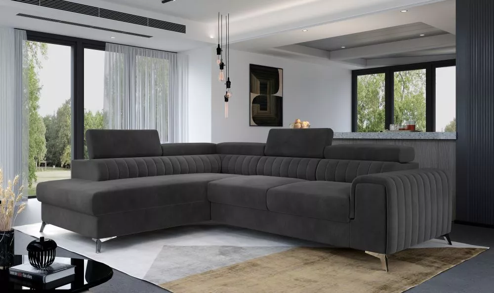 Dīvāns Laurence Premium Standard · Grafīts · 205 × 275 × 98 cm