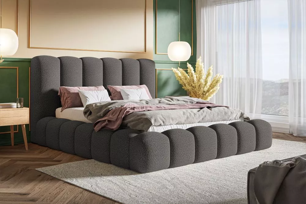 Gulta Premium 2 Standard ar stelāžu Guļamvietas platums: 160 cm, Guļamvietas garums: 200 cm, stelāžas tips: koka, · Tumš